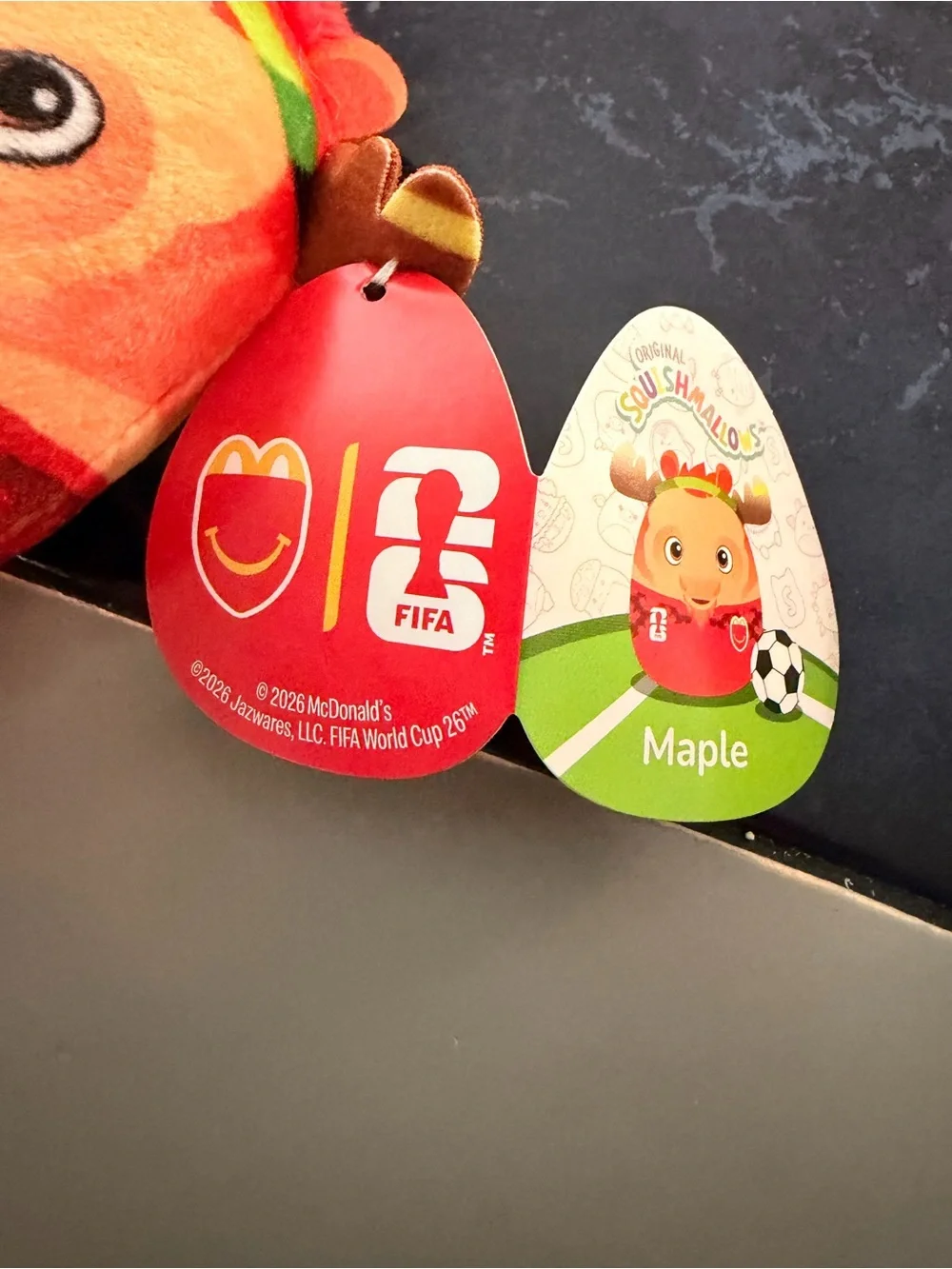 McDonald's Maple Plush Favor in Red with Orange and Green Accents